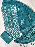 NEW LAUNCH Exclusive Unstitched Cotton Neck Work Suits with Chiffon Dupatta