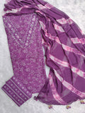 NEW LAUNCH Exclusive Unstitched Cotton Neck Work Suits with Chiffon Dupatta
