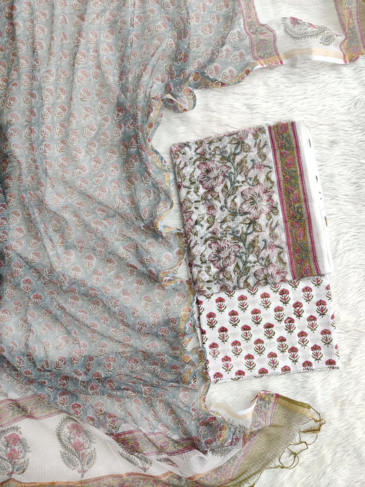 PURE KOTA DORIA SUIT WITH PURE KOTA DORIA DUPATTA