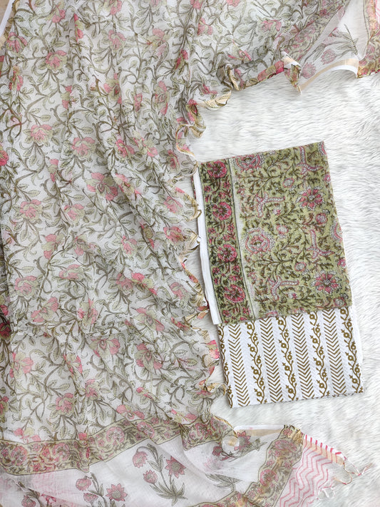 PURE KOTA DORIA SUIT WITH PURE KOTA DORIA DUPATTA