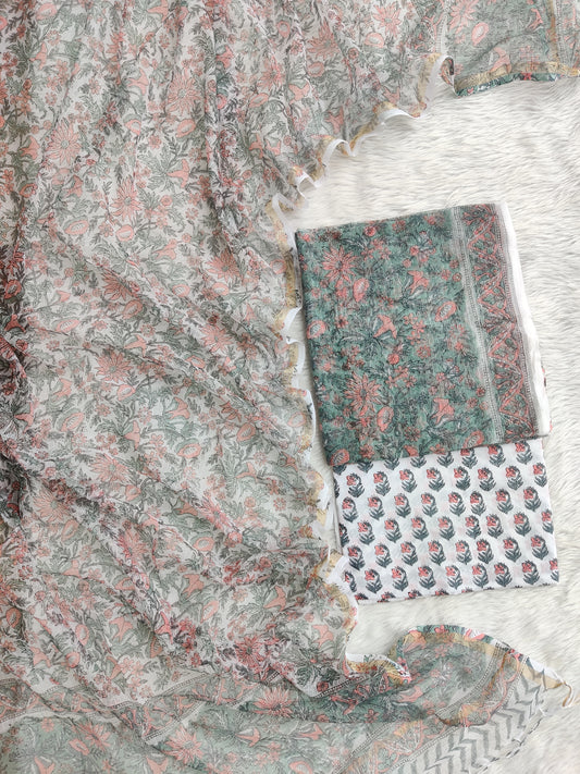 (PURE KOTA DORIA SUIT WITH PURE KOTA DORIA DUPATTA