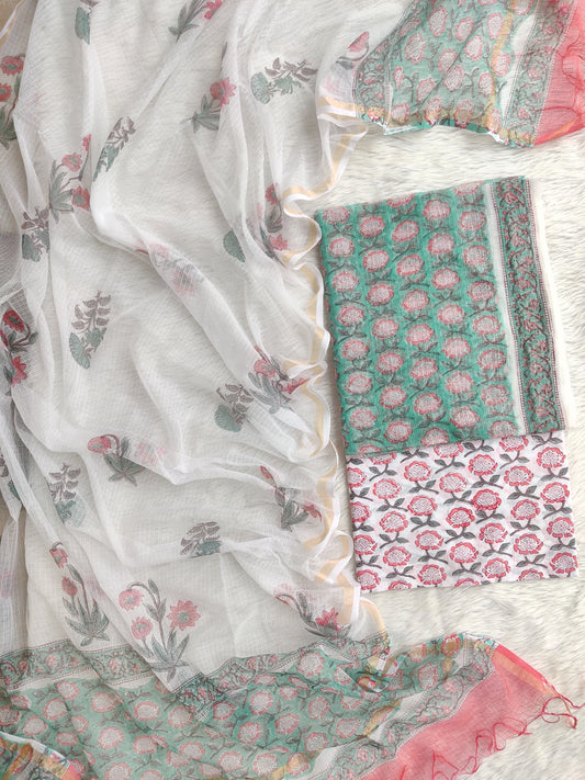 PURE KOTA DORIA SUIT WITH PURE KOTA DORIA DUPATTA