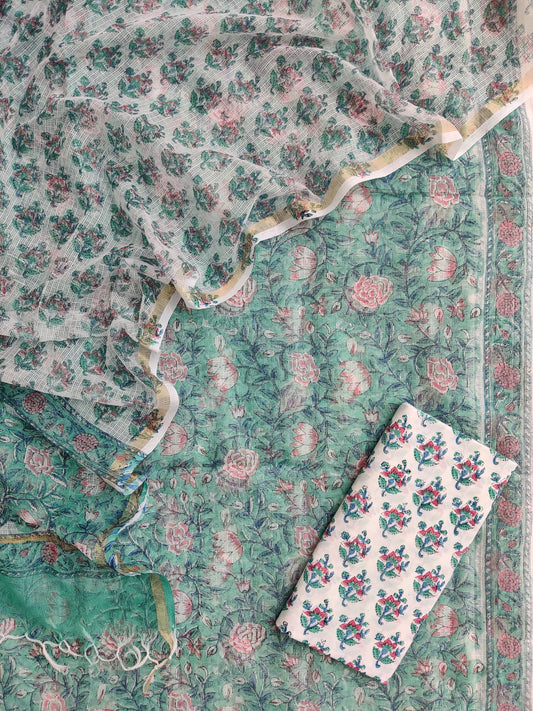 PURE KOTA DORIA SUIT WITH PURE KOTA DORIA DUPATTA