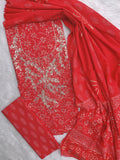 FLORAL PRINTED COTTON GOTA PATTI SUIT WITH COTTON DUPATTA