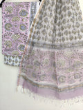 Hand Block Printed Cotton Suit with Cotton Kota Doria dupatta6.