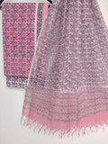 Hand Block Printed Cotton Suit with Cotton Kota Doria dupatta