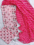 NEW LAUNCH Exclusive Unstitched Cotton Neck Work Suits with Chiffon Dupatta
