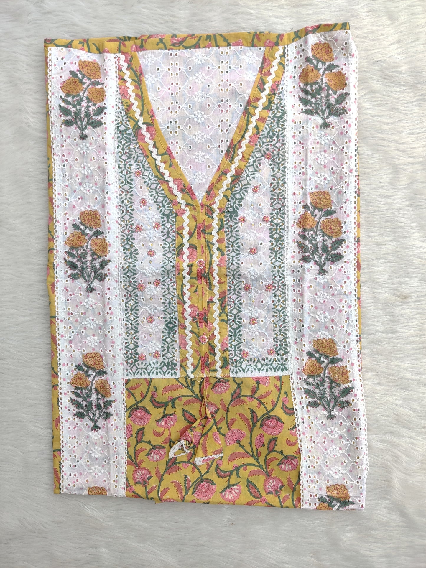 EXCLUSIVE HAND BLOCK PRINTED COTTON SUIT WITH COTTON DUPATTA