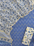 Handloom Weave Ikat Suit with Kota Doria Dupatta