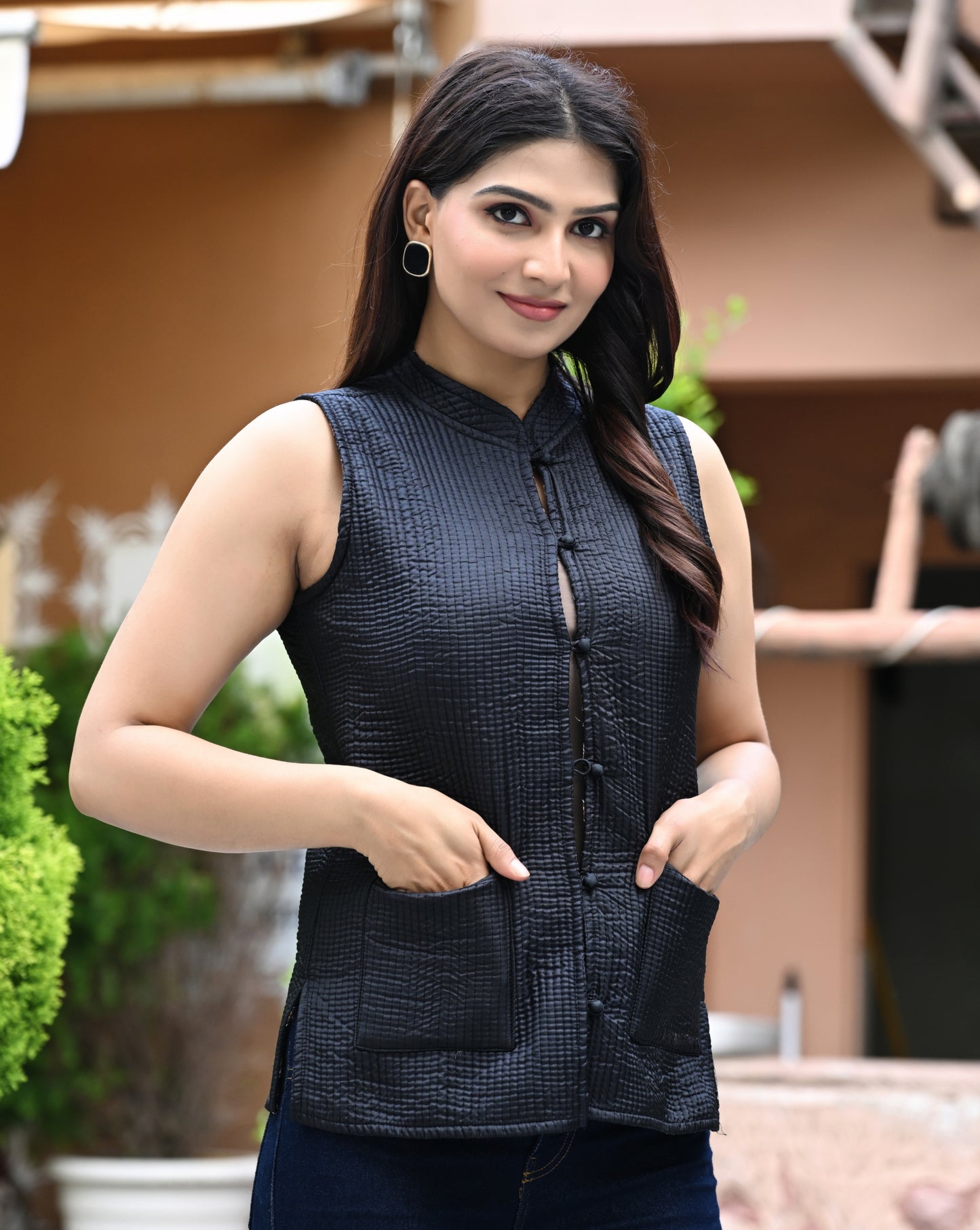 Jaipuri Reversible Quilted Cotton Sleeveless Jackets