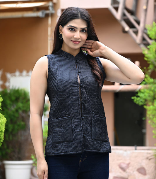 Jaipuri Reversible Quilted Cotton Sleeveless Jackets