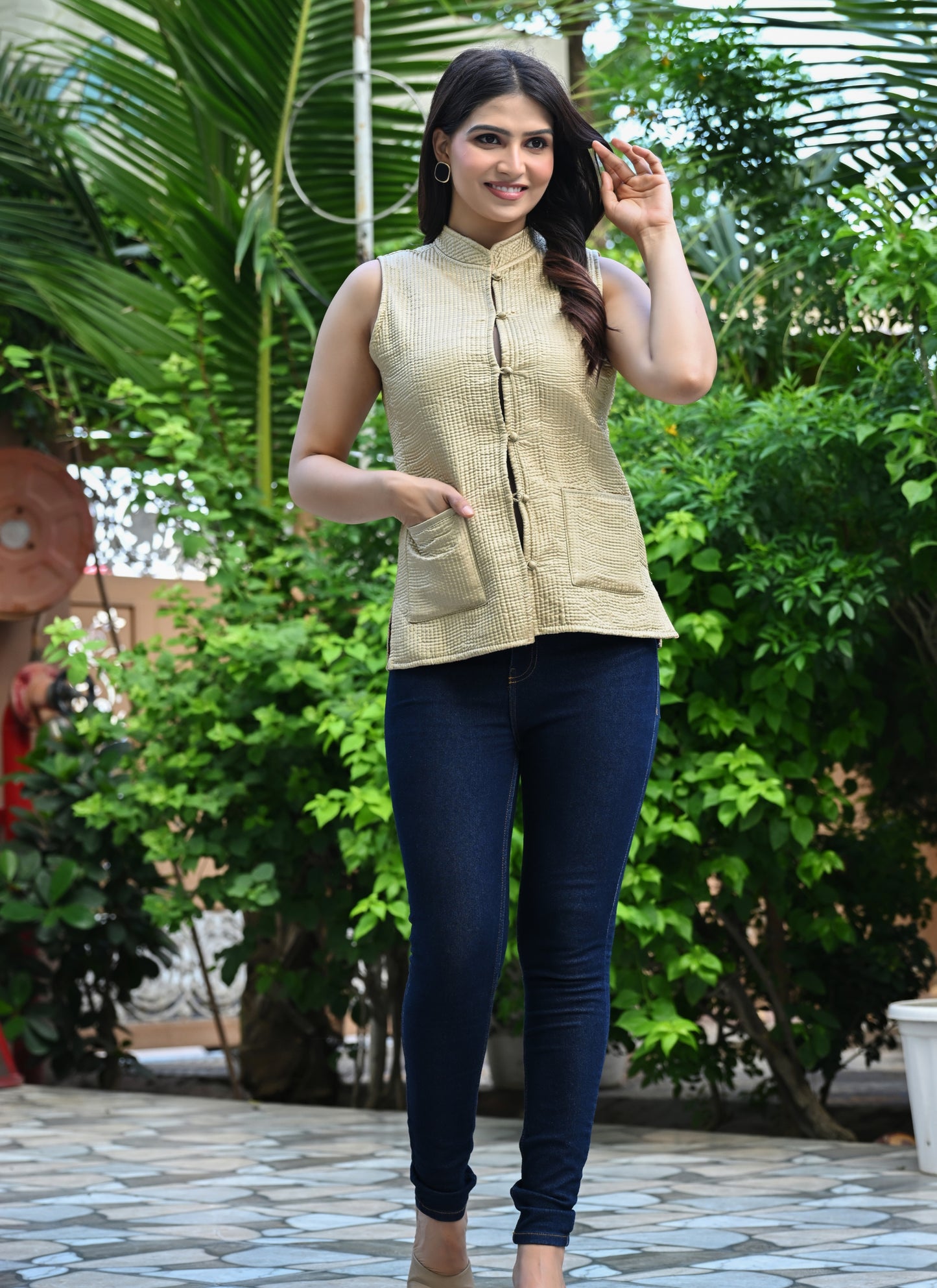 Jaipuri Reversible Quilted Cotton Sleeveless Jackets