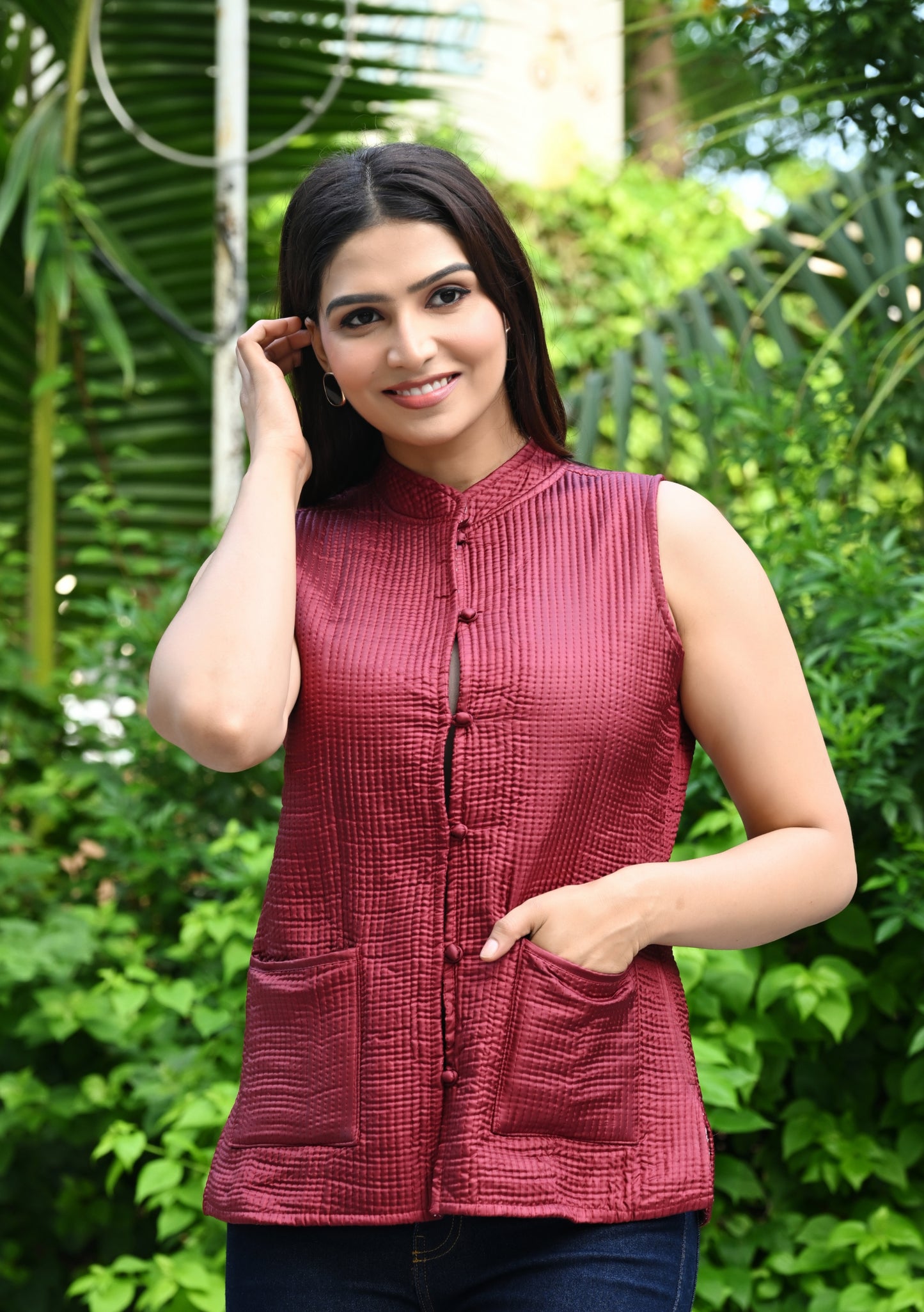 Jaipuri Reversible Quilted Cotton Sleeveless Jackets