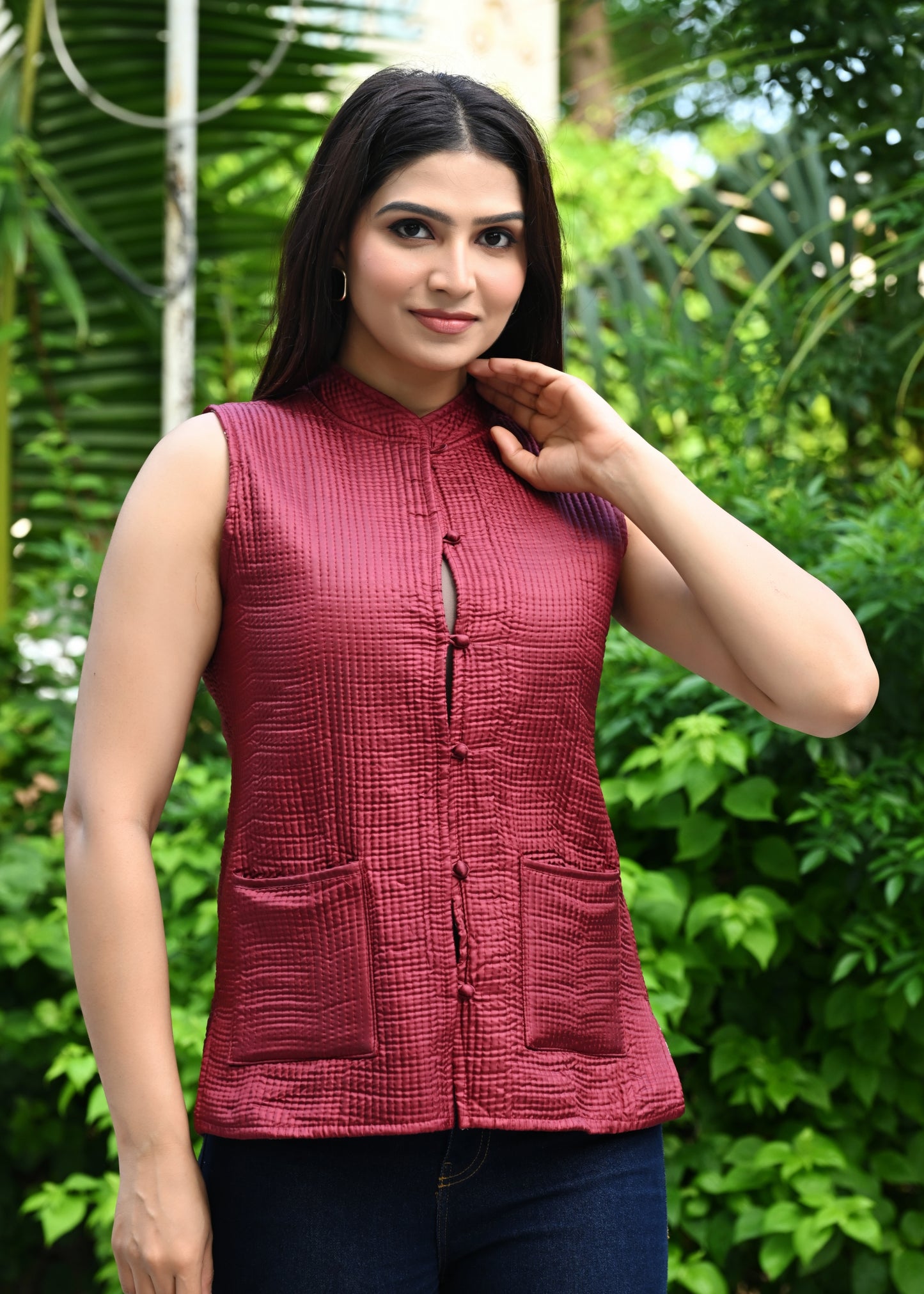 Jaipuri Reversible Quilted Cotton Sleeveless Jackets