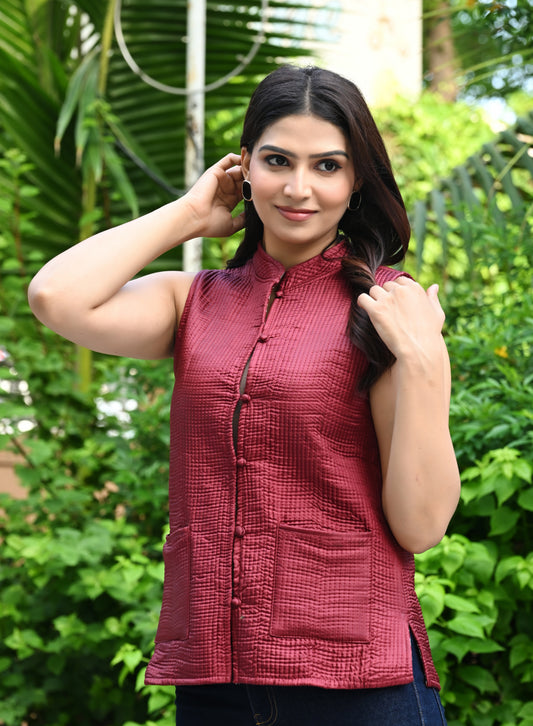 Jaipuri Reversible Quilted Cotton Sleeveless Jackets