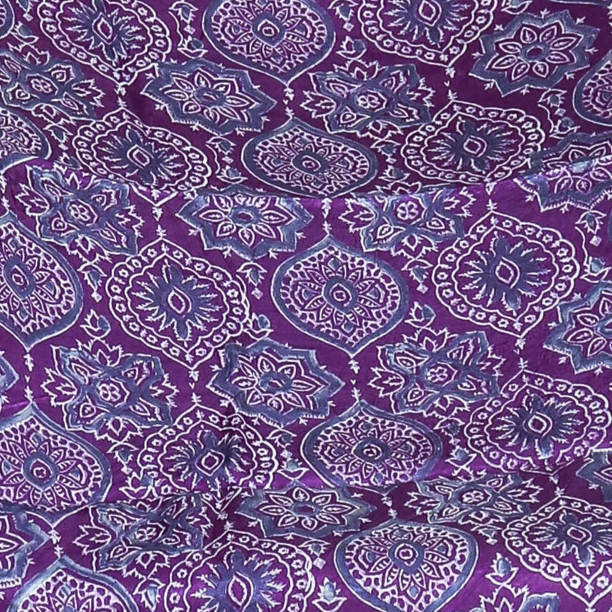 Hand Block Printed Modal Silk Suit with Modal Silk Lagdi Patta Dupatta