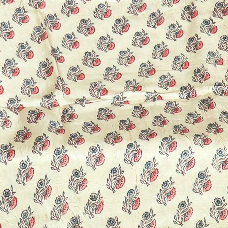 Hand Block Printed Modal Silk Suit with Modal Silk Lagdi Patta Dupatta