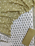 Hand Block Printed Cotton Suits with Mulmul Bandhej Dupatta