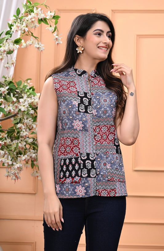New Launch Jaipuri Reversible Quilted Cotton Sleeveless Jackets