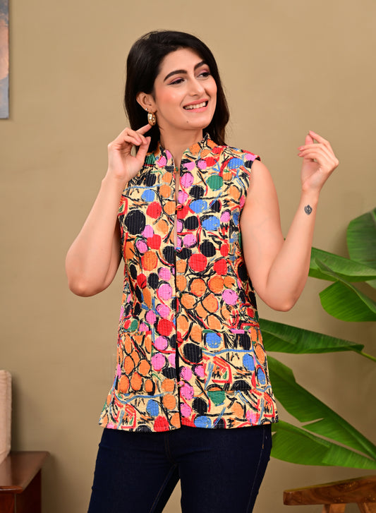 New Launch Jaipuri Reversible Quilted Cotton Sleeveless Jackets