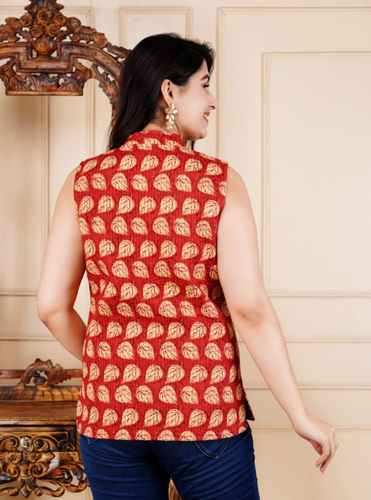 New Launch Jaipuri Reversible Quilted Cotton Sleeveless Jackets