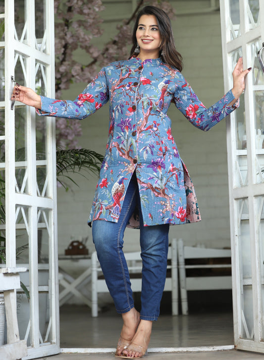 Long Reversible Quilted Cotton Jackets