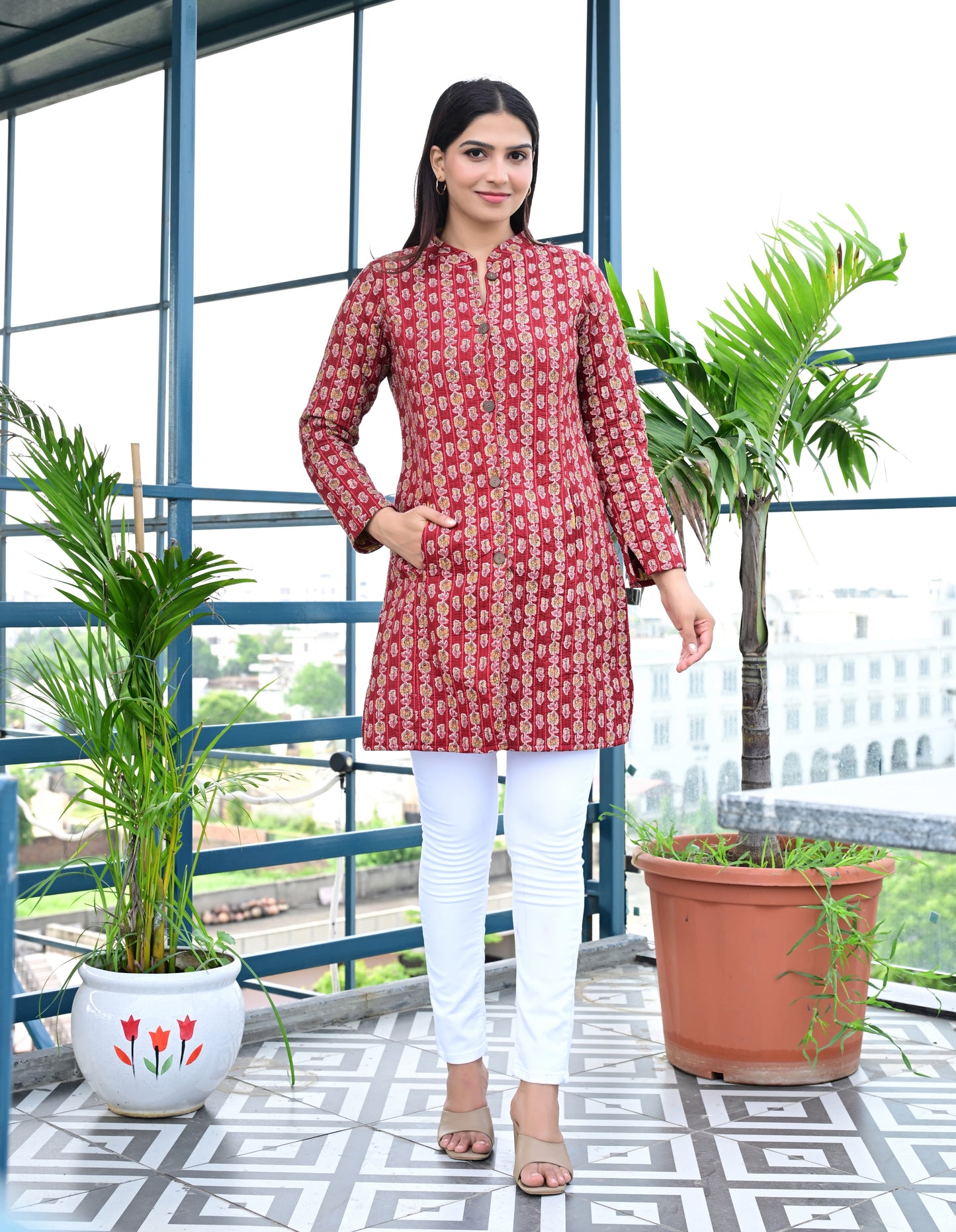 Long Reversible Quilted Cotton Jackets