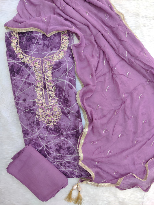 NEW LAUNCH ELEGANT ORGANZA GOTA PATTI SUIT SET WITH CHIFFON DUPATTA