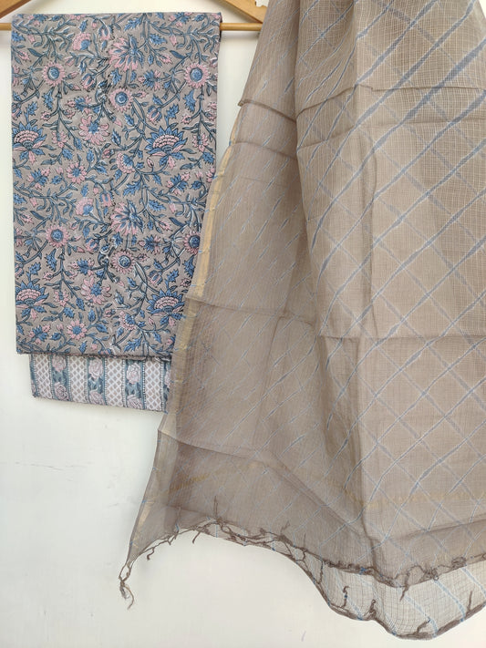BLOCK PRINTED COTTON SUIT WITH LEHRIYA KOTA DORIA DUPATTA1