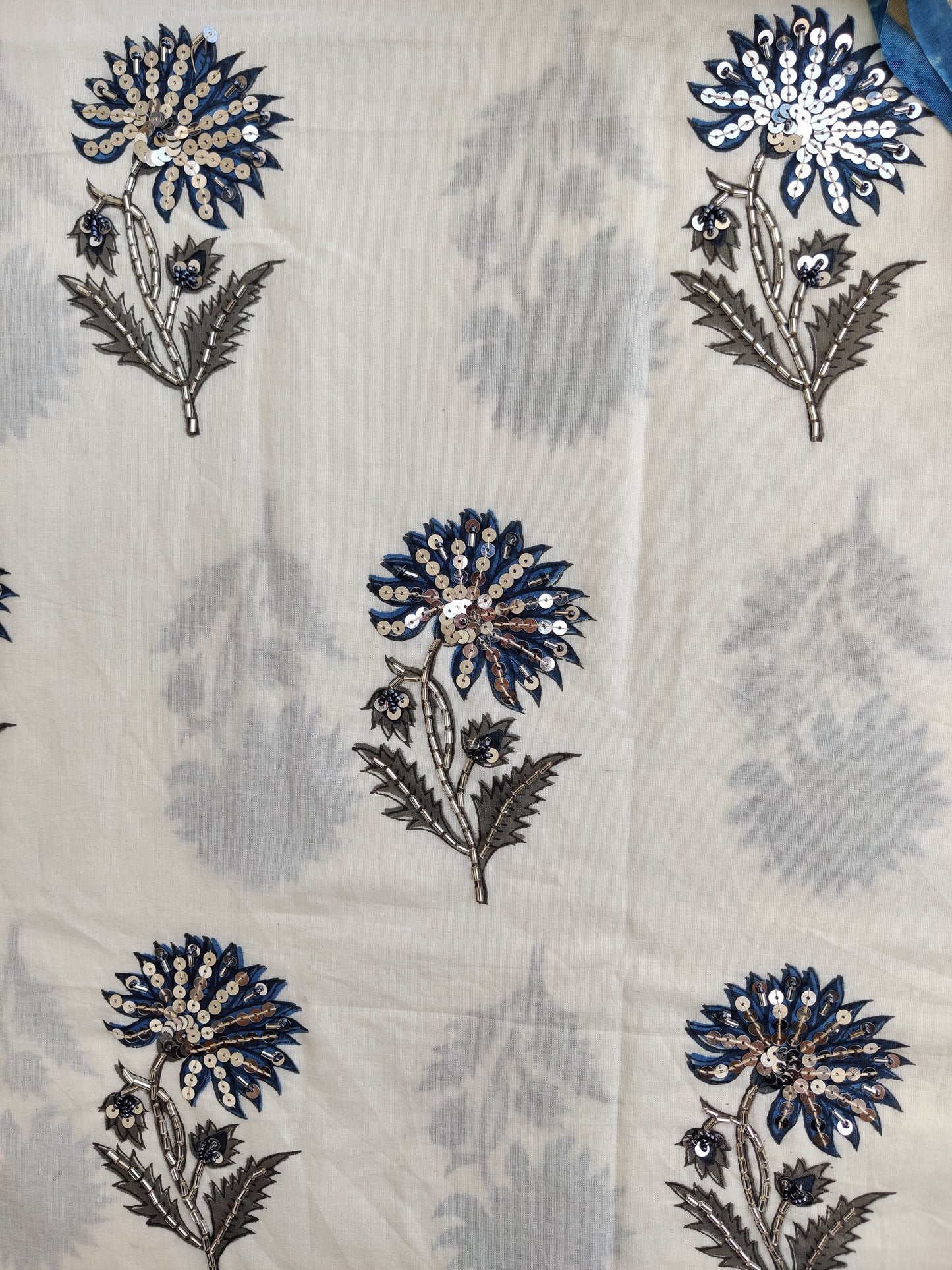 Hand Block Printed Cotton Suit with Mul Chanderi Dupatta