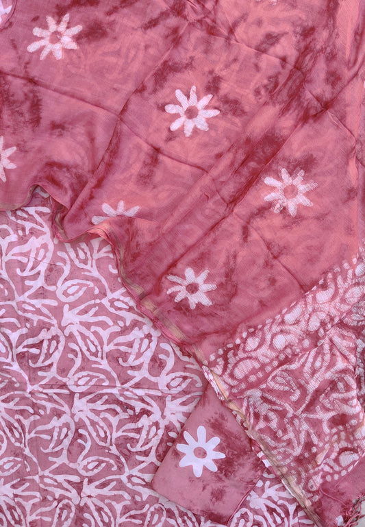 Hand Block Printed Cotton Suit with Cotton Kota Doria dupatta