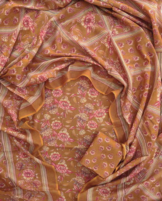 Jaipuri Printed Cotton Suit with mulmul cotton Dupatta