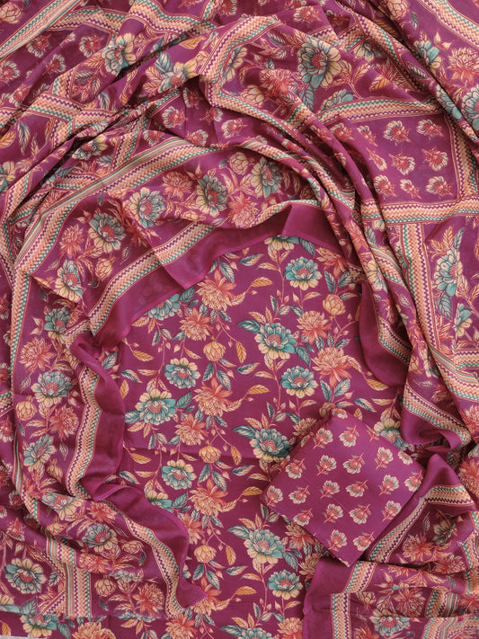 Jaipuri Printed Cotton Suit with mulmul cotton Dupatta