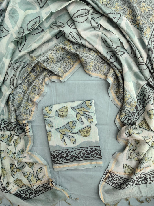 Beautiful Vanaspati Chanderi Silk Suits with Chanderi Silk Dupatta