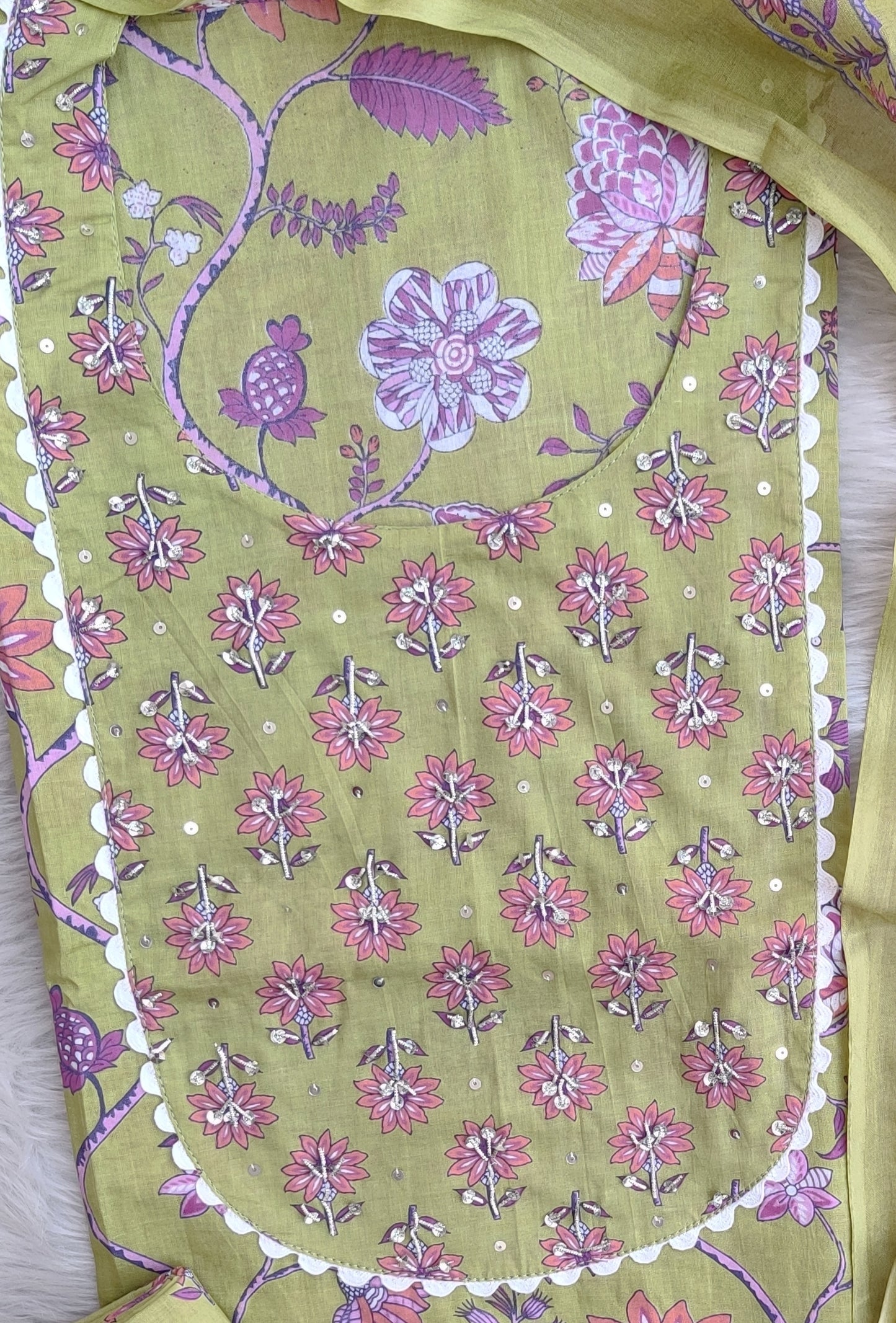 EXCLUSIVE HAND BLOCK PRINTED COTTON SUIT WITH COTTON DUPATTA