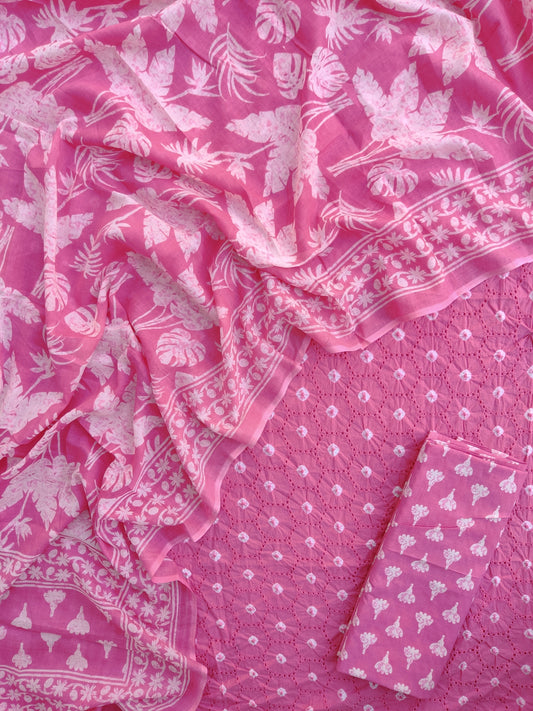 Schiffli Suit with Mulmul Dupatta