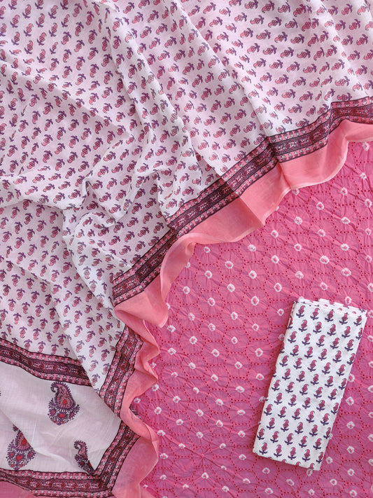 Schiffli Suit with Mulmul Dupatta
