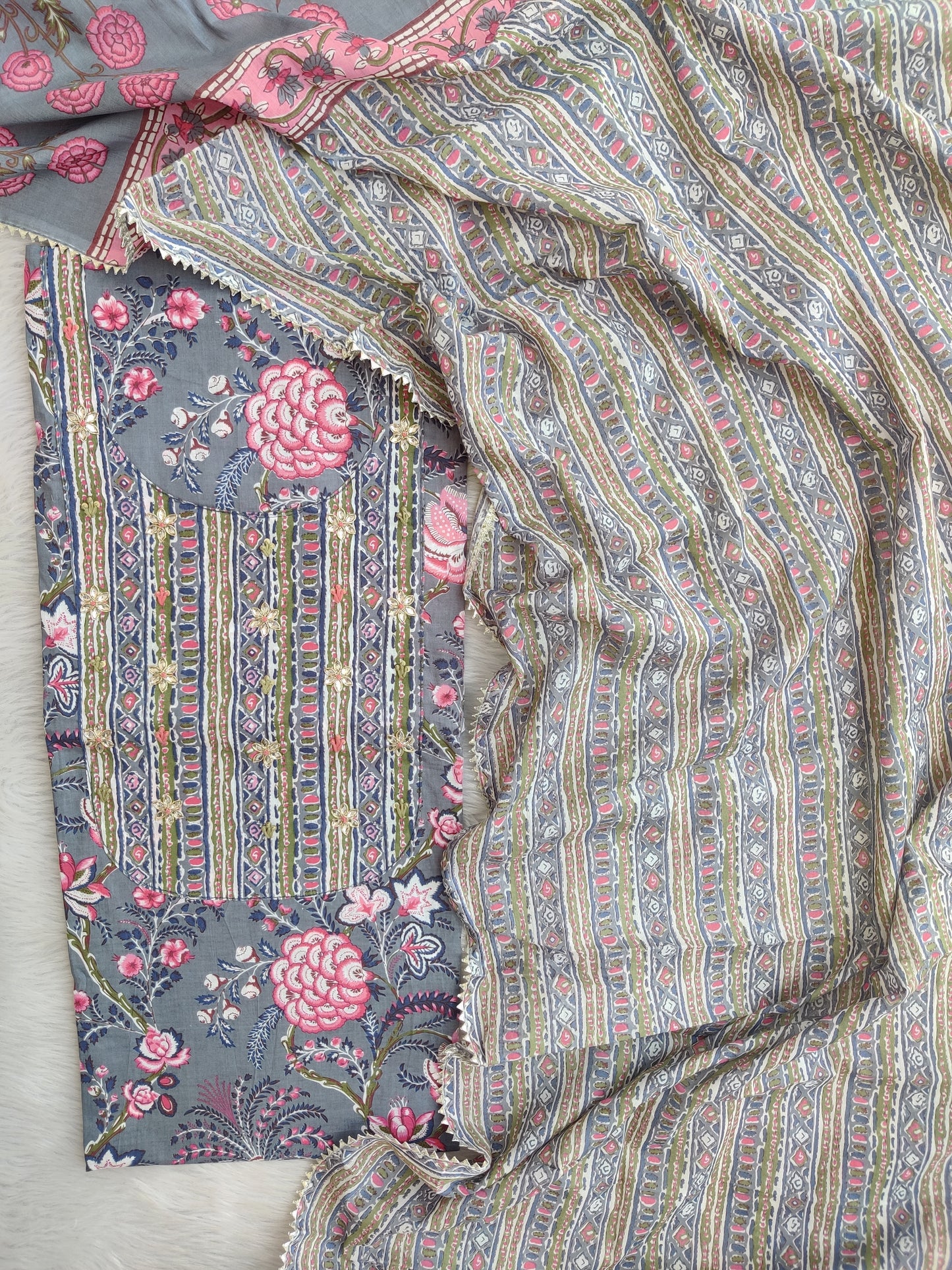 (SALE) TOP & DUPATTA Combo Set 2.5 Mtr each (NO BOTTOM)