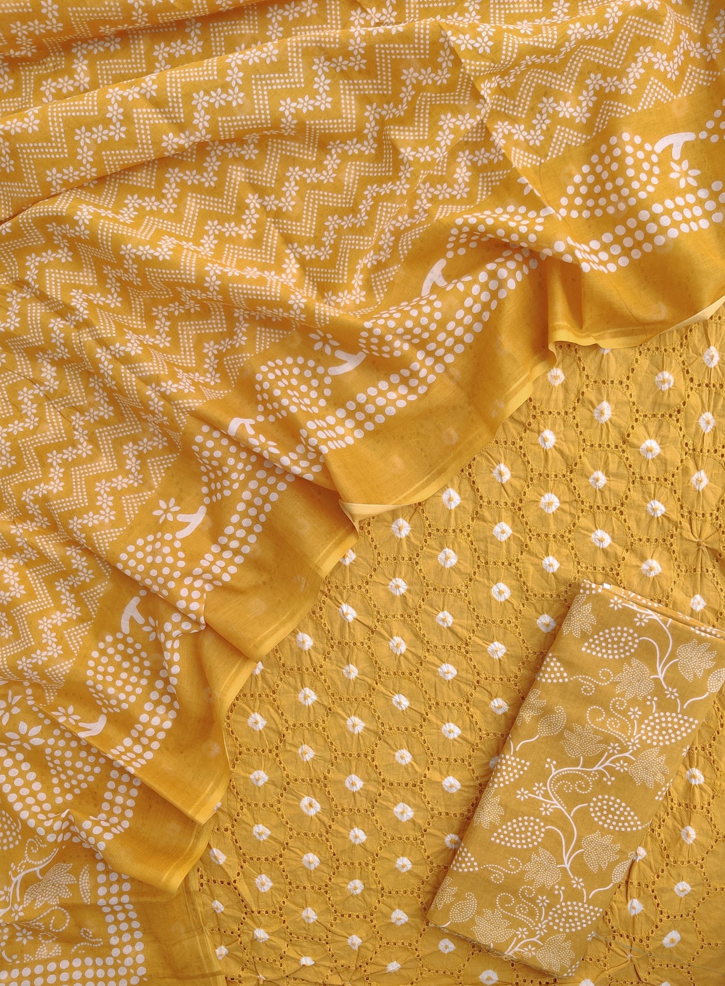 Schiffli Suit with Mulmul Dupatta