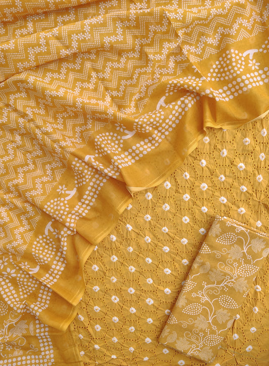 Schiffli Suit with Mulmul Dupatta