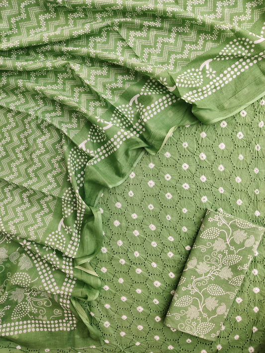 Schiffli Suit with Mulmul Dupatta