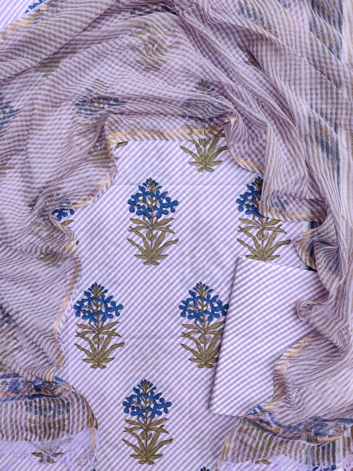 BLOCK PRINTED COTTON SUIT WITH LEHRIYA KOTA DORIA DUPATTA1