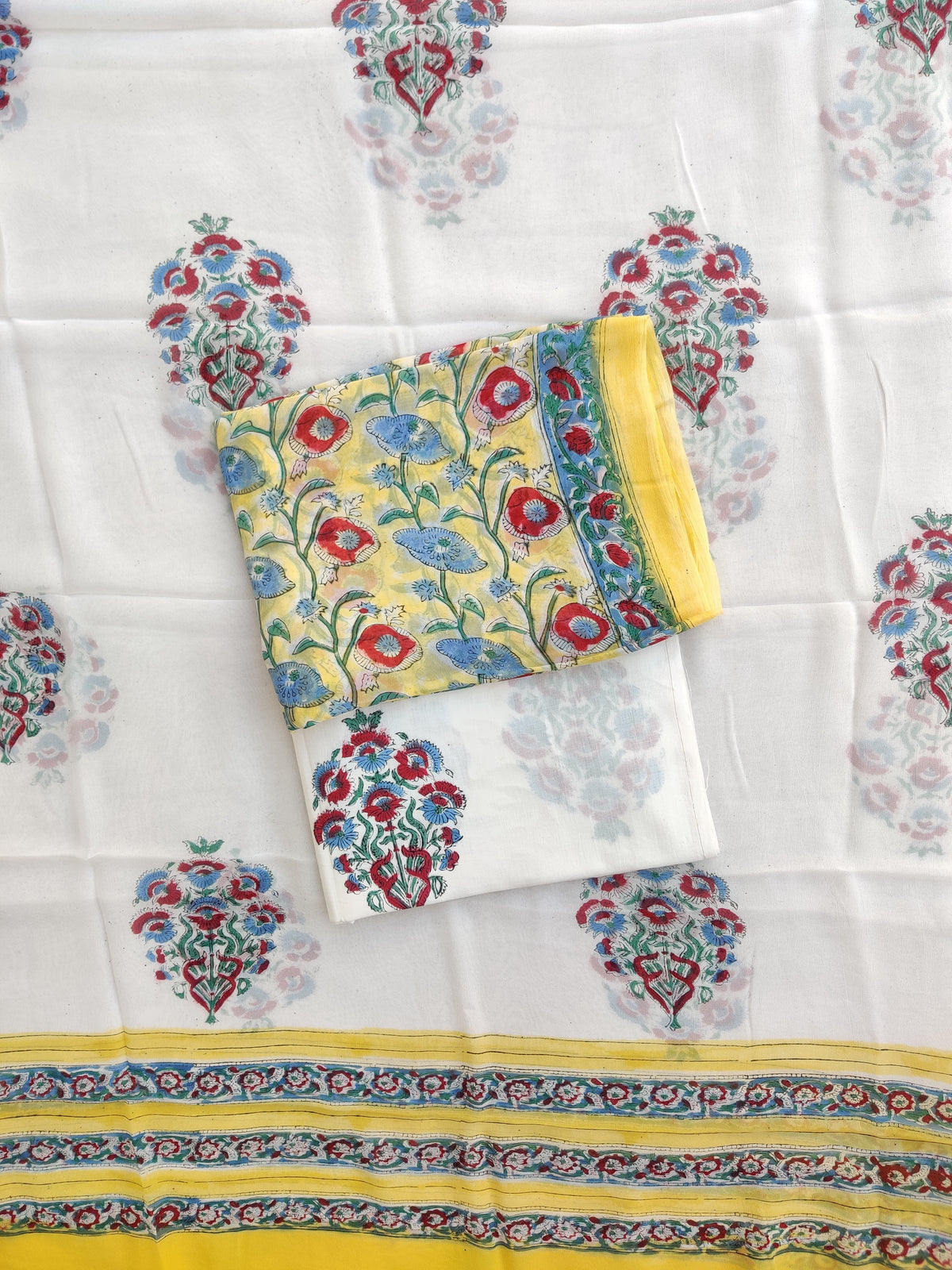 Hand Block Printed Georgette Suit with Georgette Dupatta