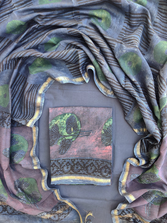 Beautiful Vanaspati Chanderi Silk Suits with Chanderi Silk Dupatta