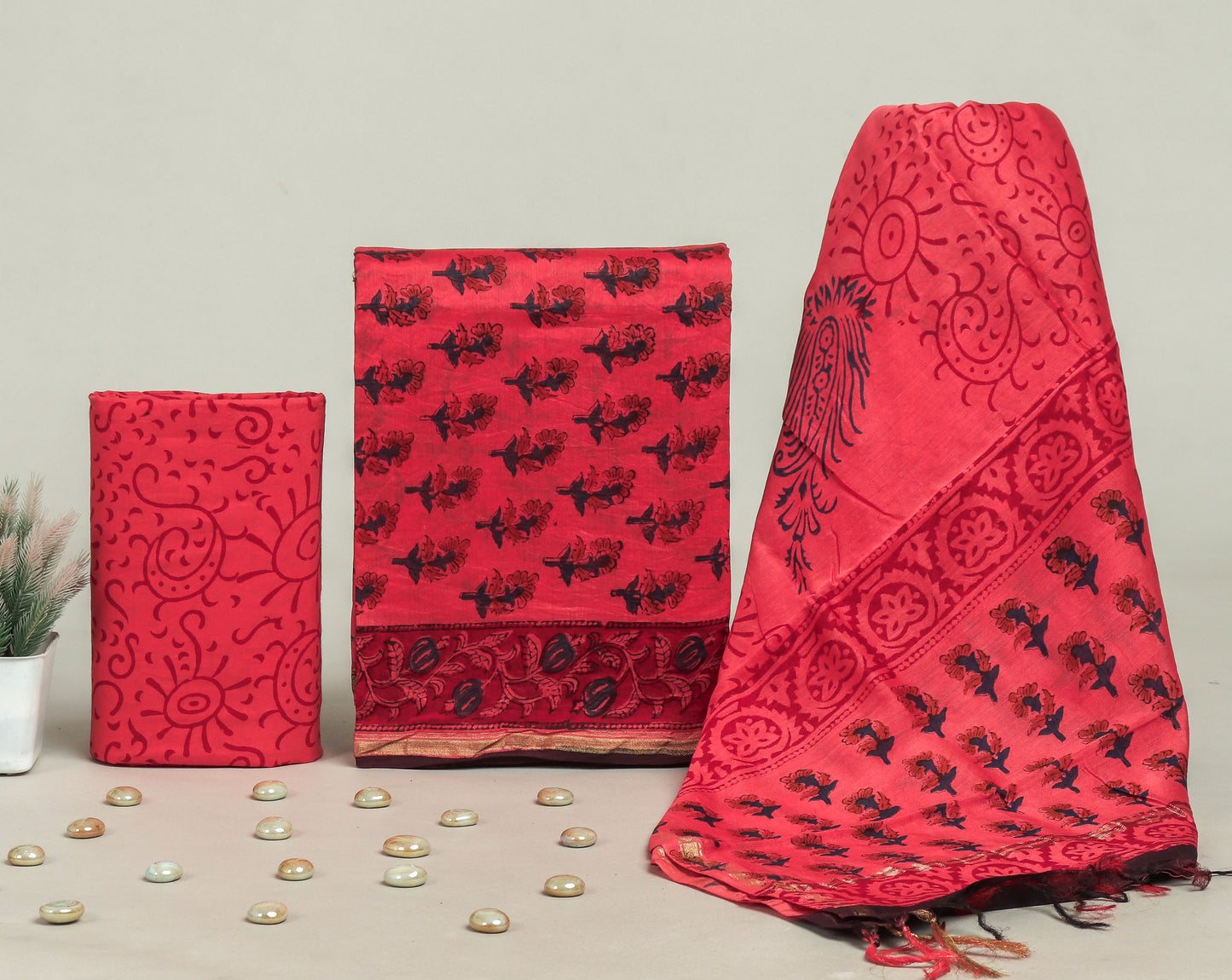 Beautiful Chanderi Silk Suits with Chanderi Silk Dupatta