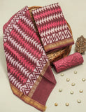Hand Block Printed Maheshwari Silk Suit with Maheshwari Silk Dupatta