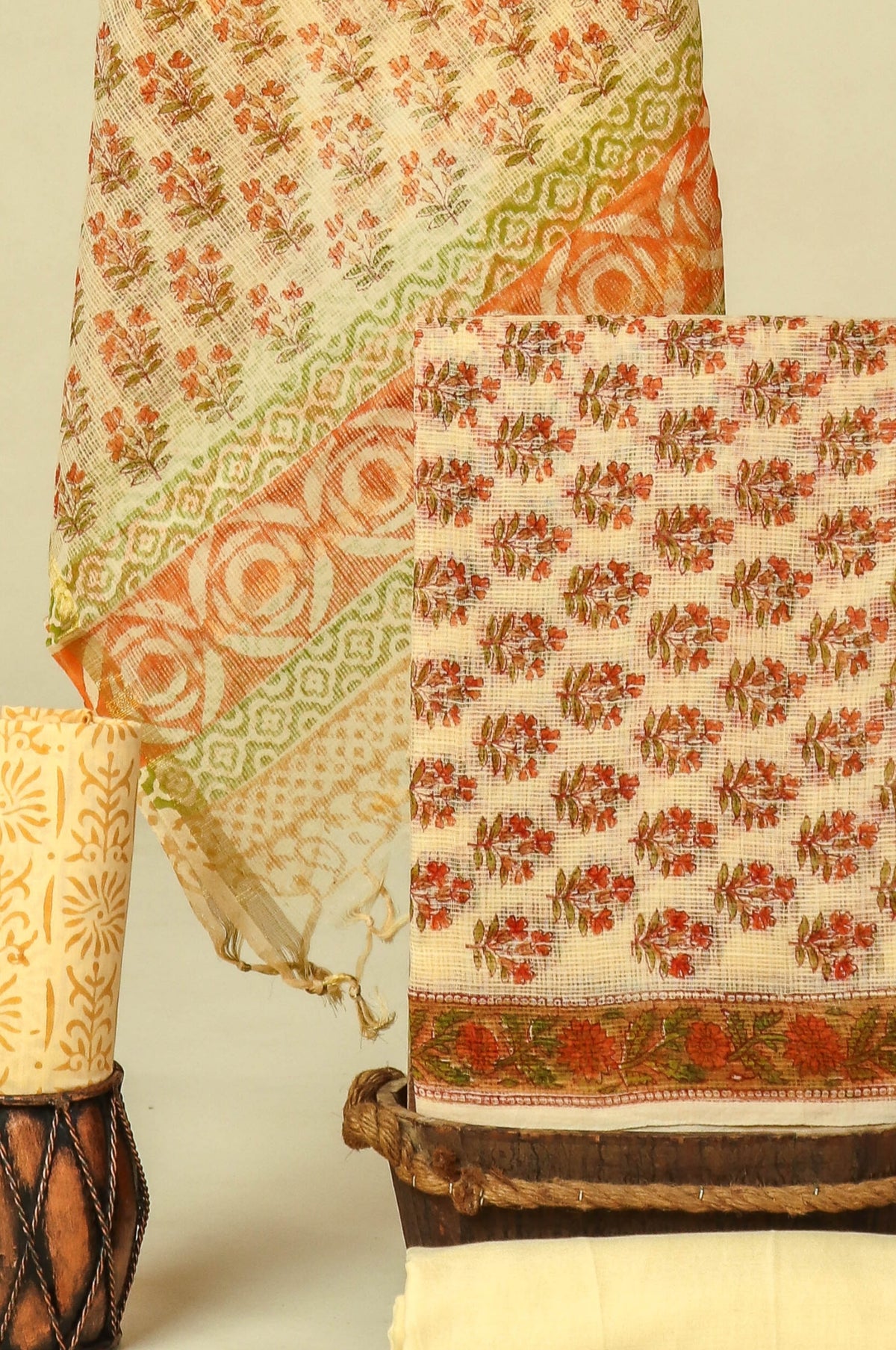 PURE KOTA DORIA SUIT WITH PURE KOTA DORIA DUPATTA WITH (WITH LINING)