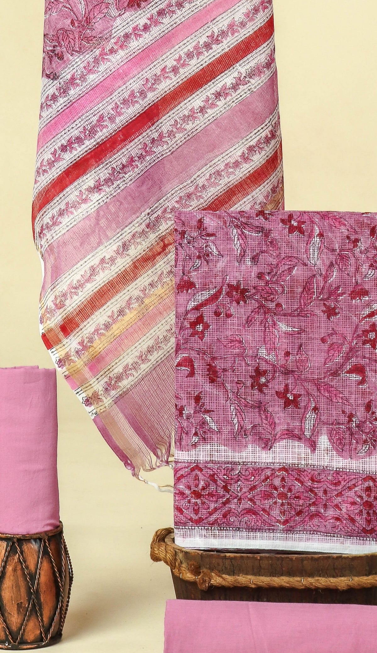 PURE KOTA DORIA SUIT WITH PURE KOTA DORIA DUPATTA WITH (WITH LINING)