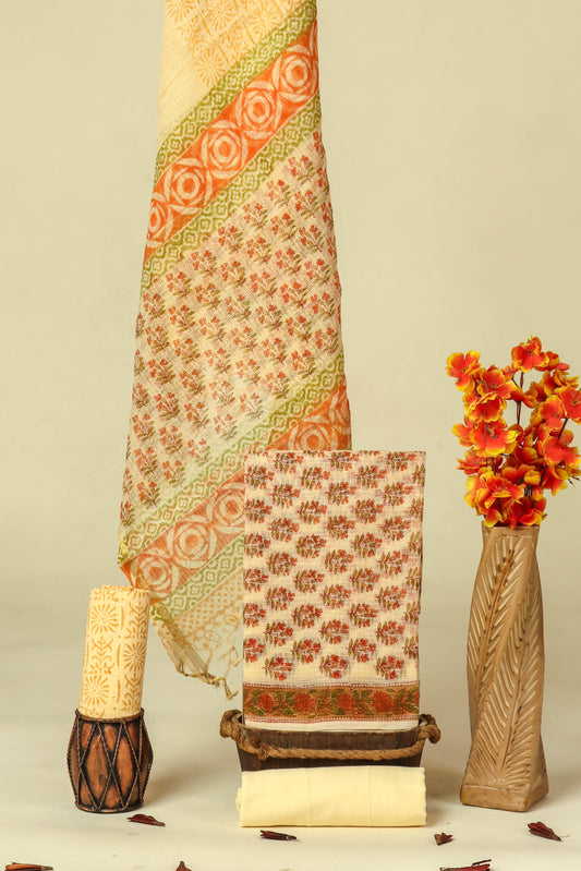 PURE KOTA DORIA SUIT WITH PURE KOTA DORIA DUPATTA WITH (WITH LINING)