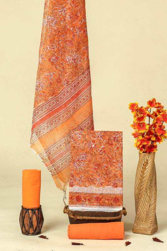 PURE KOTA DORIA SUIT WITH PURE KOTA DORIA DUPATTA WITH (WITH LINING)